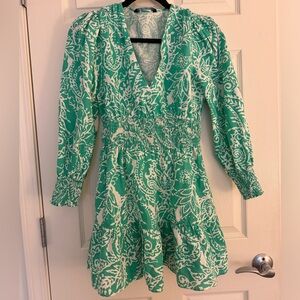 Zara patterned quarter sleeve mini dress